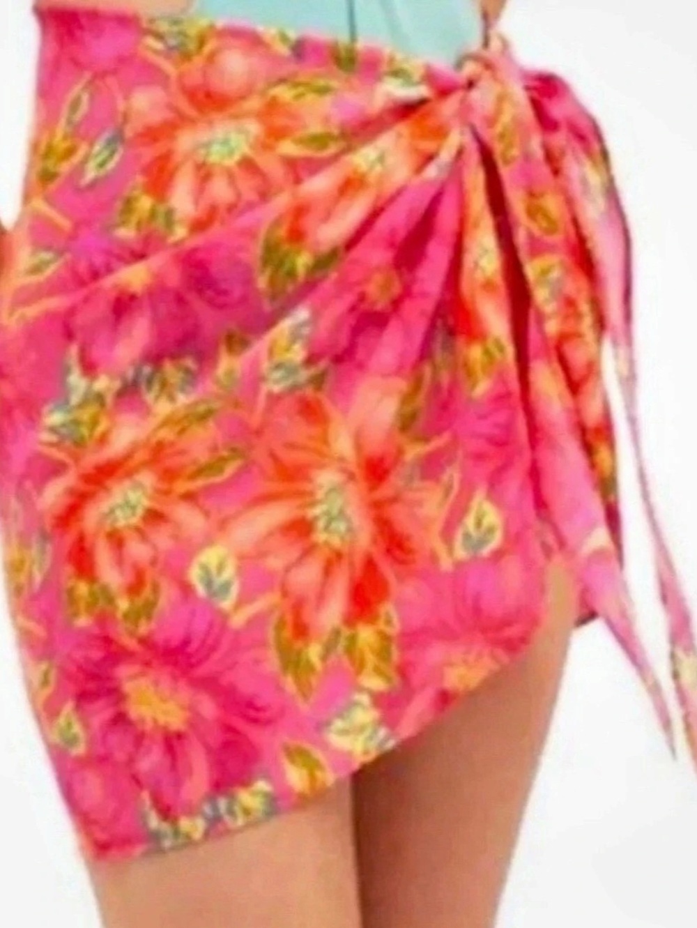 Beach Riot Melanie Sarong Floral Wrap in Pink & Red ~ NEW